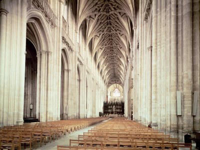 Blick auf das Kirchenschiff, umgebaut von William of Wykeham ab ca. 1394 von Unbekannt Unbekannt